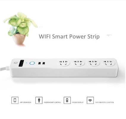 10A 2 USBの充満港が付いているスマートなWiFi力のストリップ4力延長ソケット