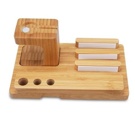 iPhoneのiwatchのためのAppleの腕時計の立場の木製の充電ステーション、タケ立場の机のホールダー及びiPad