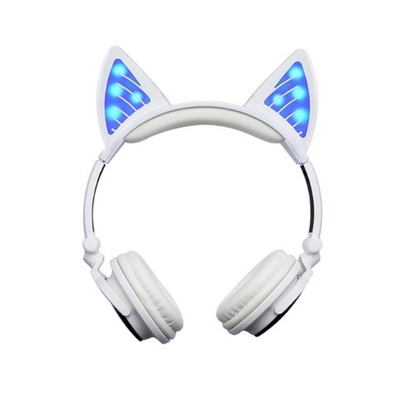猫耳のIPhoneサムスンのラップトップのPCのための折り畳み式の無線BluetoothのイヤホーンLED白熱Mic
